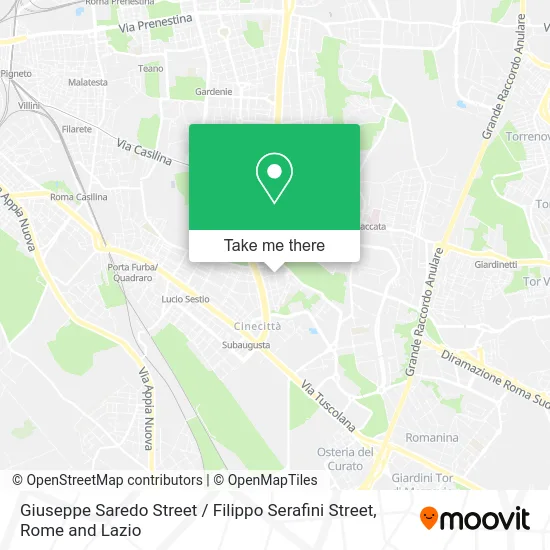 Giuseppe Saredo Street / Filippo Serafini Street map