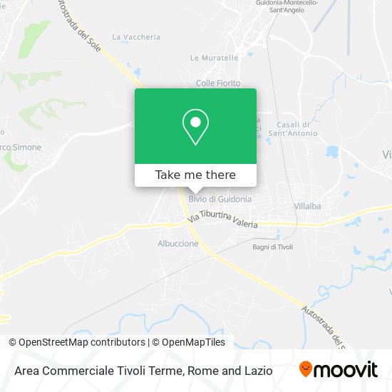 Area Commerciale Tivoli Terme map