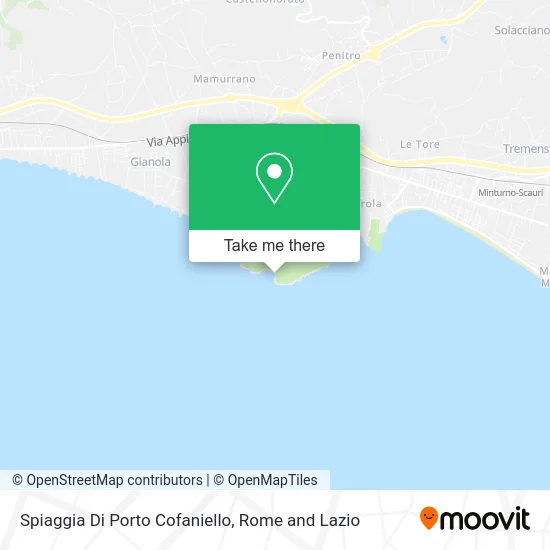 Porto Cofaniello Beach map