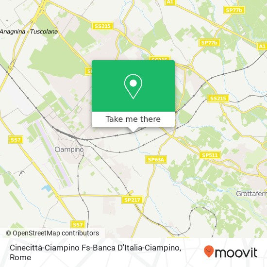 Cinecittà-Ciampino Fs-Banca D'Italia-Ciampino map