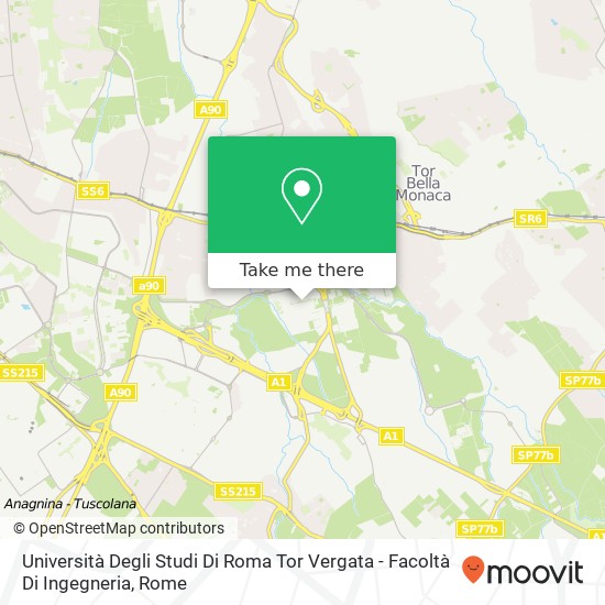 Università Degli Studi Di Roma Tor Vergata - Facoltà Di Ingegneria map