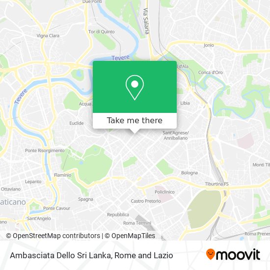 Ambasciata Dello Sri Lanka map