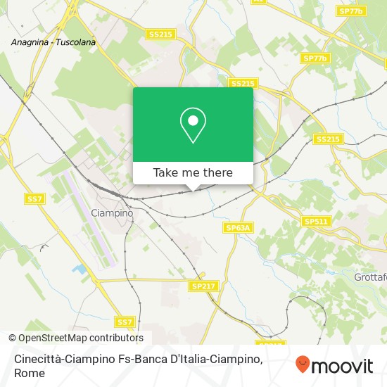 Cinecittà-Ciampino Fs-Banca D'Italia-Ciampino map