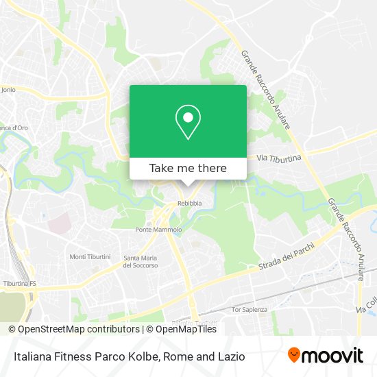 Italiana Fitness Parco Kolbe map