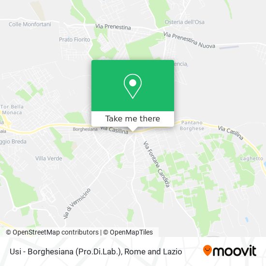 Usi - Borghesiana (Pro.Di.Lab.) map