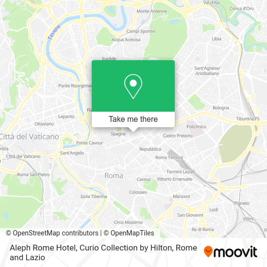 Aleph Rome Hotel, Curio Collection by Hilton map