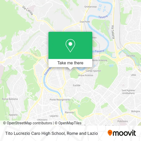 Tito Lucrezio Caro High School map