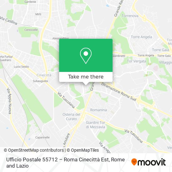 Ufficio Postale 55712 – Roma Cinecittà Est map