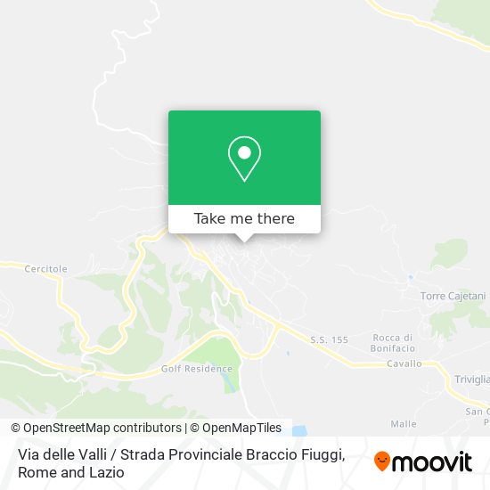 Via delle Valli / Strada Provinciale Braccio Fiuggi map
