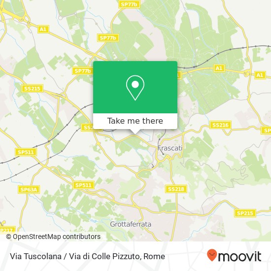 Via Tuscolana / Via di Colle Pizzuto map