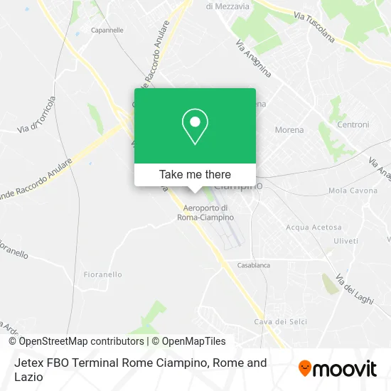 Jetex FBO Terminal Rome Ciampino map