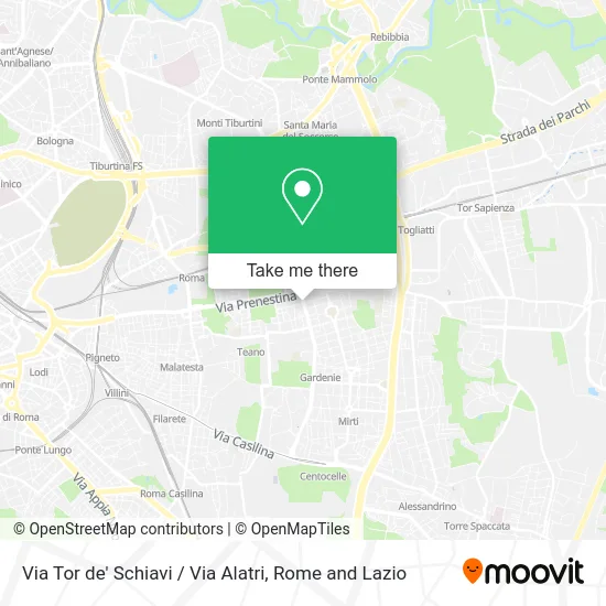 Tor de' Schiavi Street / Alatri Street map