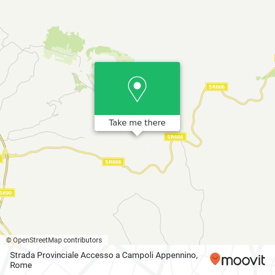 Strada Provinciale Accesso a Campoli Appennino map