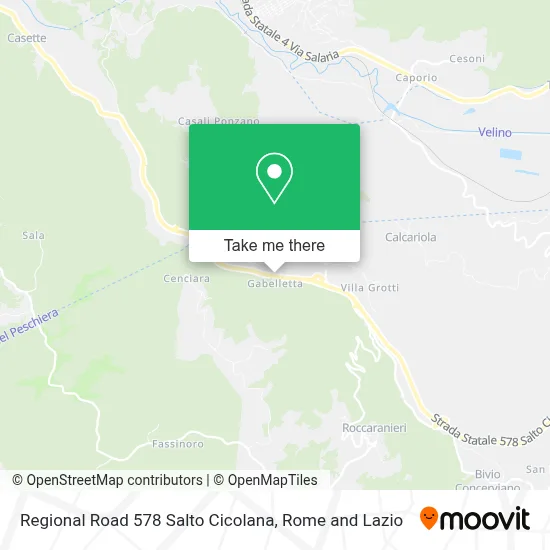 Regional Road 578 Salto Cicolana map