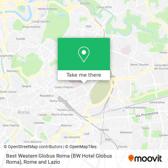 Best Western Globus Roma (BW Hotel Globus Roma) map