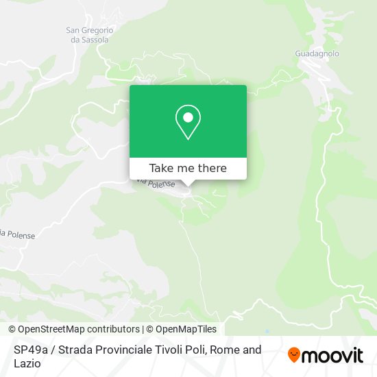 SP49a / Strada Provinciale Tivoli Poli map