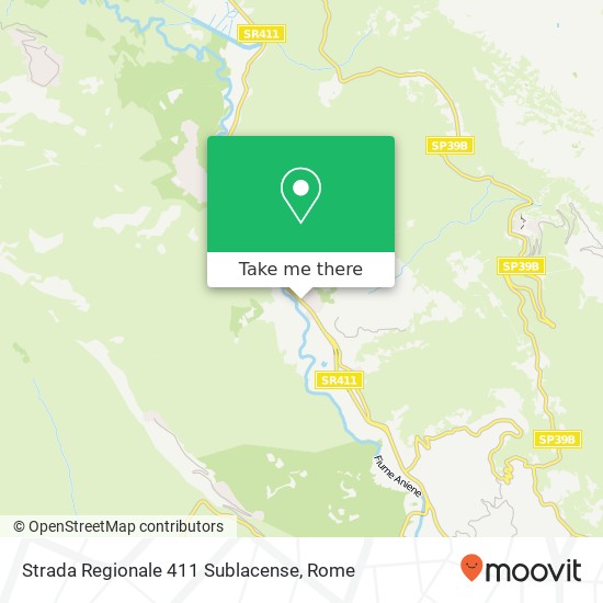 Strada Regionale 411 Sublacense map