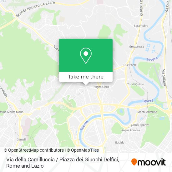 Via della Camilluccia / Piazza dei Giuochi Delfici map