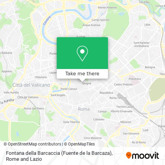 Fontana della Barcaccia (Fuente de la Barcaza) map