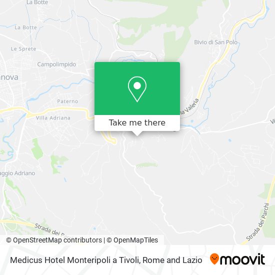 Medicus Hotel Monteripoli a Tivoli map