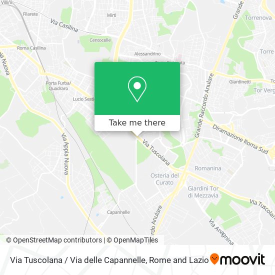 Via Tuscolana / Via delle Capannelle map