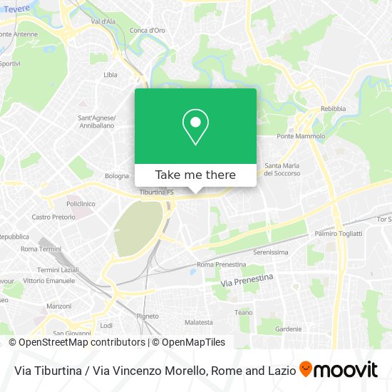 Via Tiburtina / Via Vincenzo Morello map