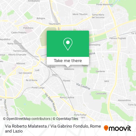 Via Roberto Malatesta / Via Gabrino Fondulo map