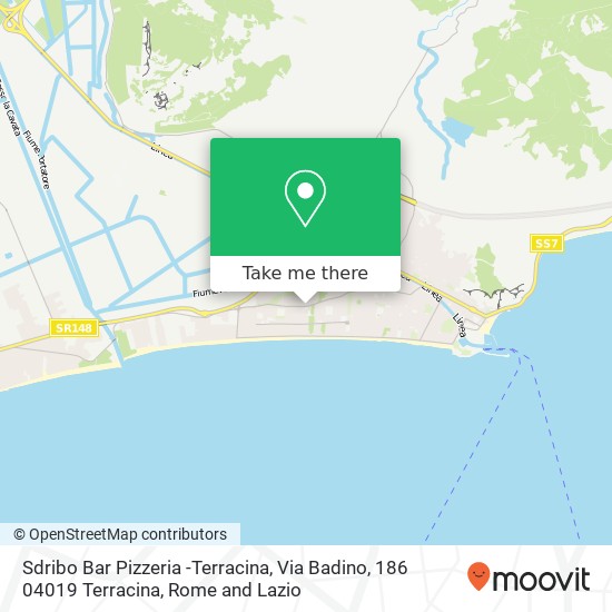 Sdribo Bar Pizzeria -Terracina, Via Badino, 186 04019 Terracina map