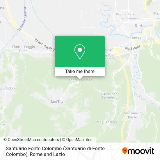 Fonte Colombo Sanctuary map