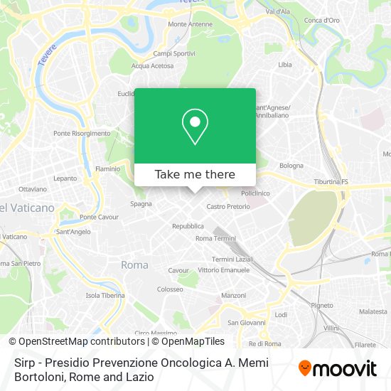 Sirp - Presidio Prevenzione Oncologica A. Memi Bortoloni map