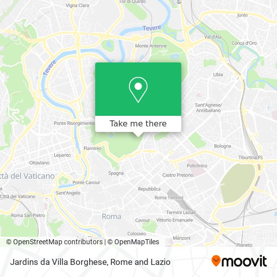 Jardins da Villa Borghese map