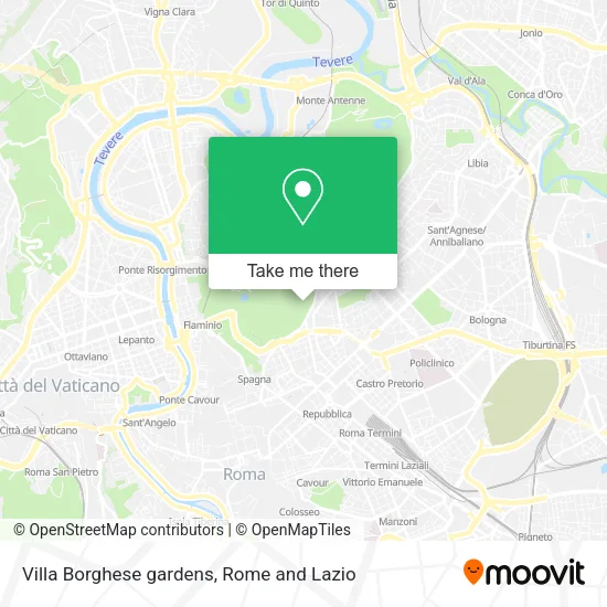 Villa Borghese gardens map