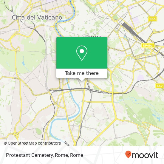 Protestant Cemetery, Rome map