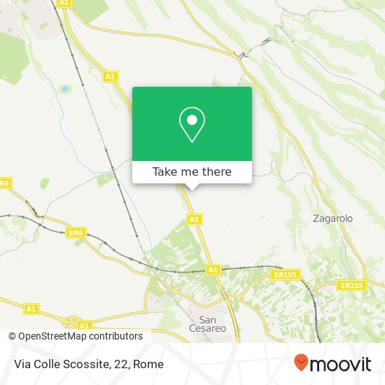 Via Colle Scossite, 22 map