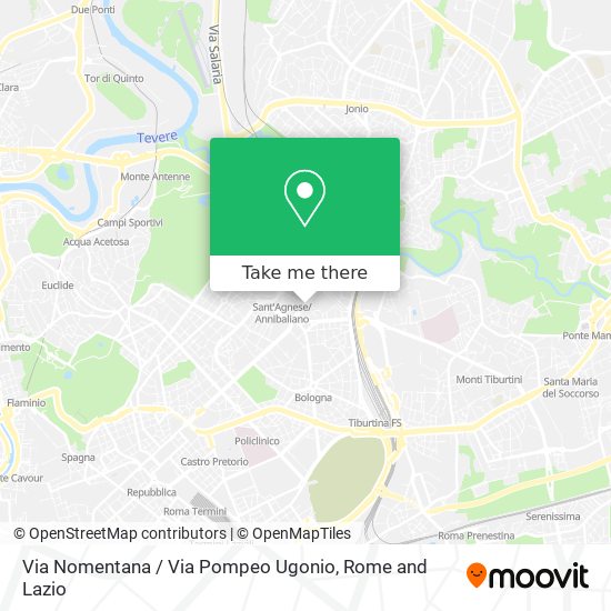Via Nomentana / Via Pompeo Ugonio map