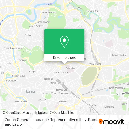 Zurich General Insurance Representatives Italy map