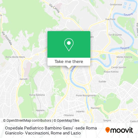 Ospedale Pediatrico Bambino Gesu’ -sede Roma Gianicolo- Vaccinazioni map