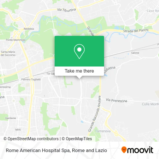Rome American Hospital Spa map