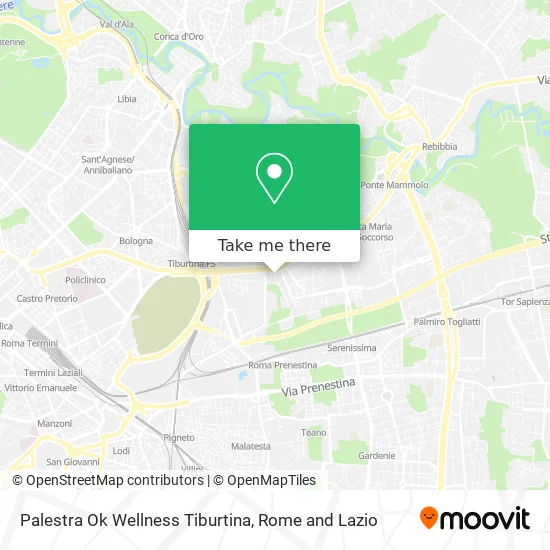 Ok Wellness Tiburtina Gym map