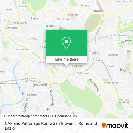 CAF and Patronage Rome San Giovanni map