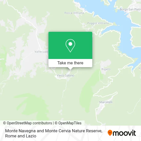 Monte Navegna and Monte Cervia Nature Reserve map