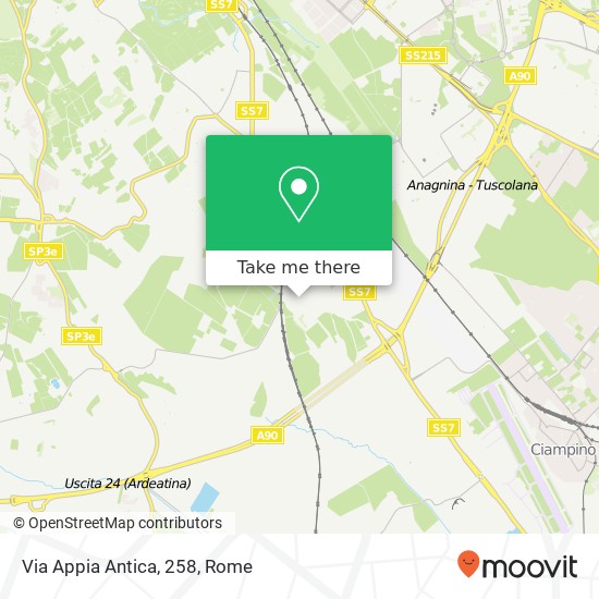 Via Appia Antica, 258 map