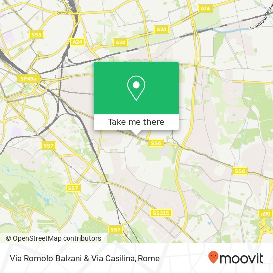 Via Romolo Balzani & Via Casilina map