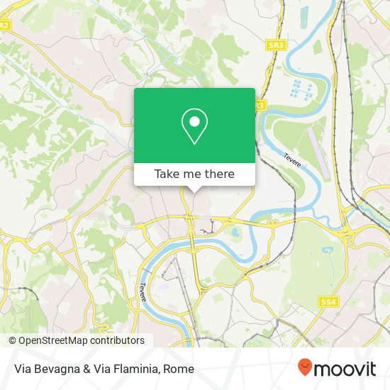 Via Bevagna & Via Flaminia map
