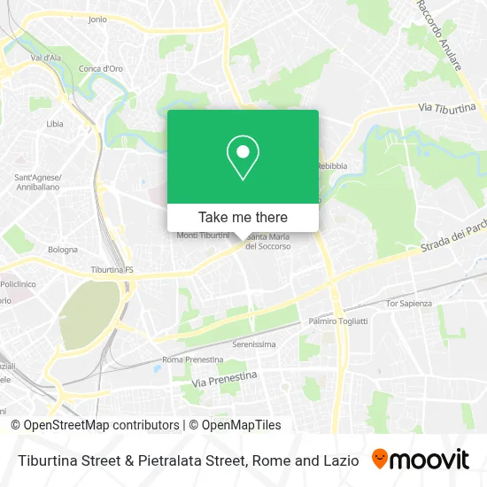 Tiburtina Street & Pietralata Street map