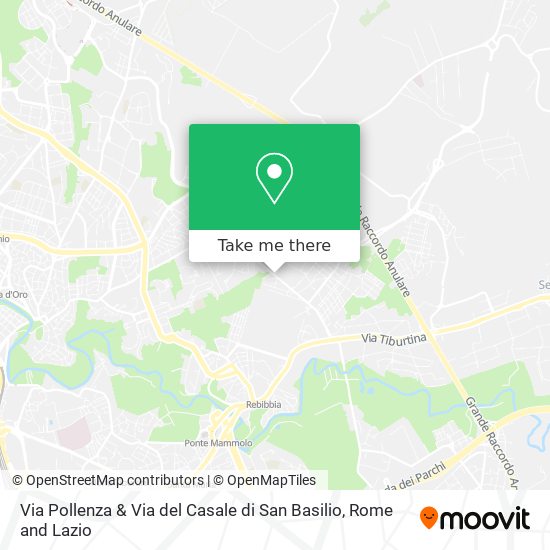 Via Pollenza & Via del Casale di San Basilio map