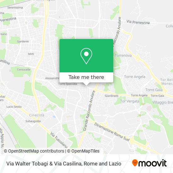 Via Walter Tobagi & Via Casilina map