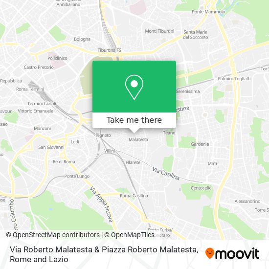 Via Roberto Malatesta & Piazza Roberto Malatesta map