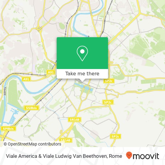 Viale America & Viale Ludwig Van Beethoven map