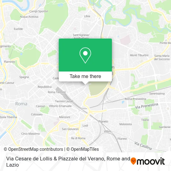 Via Cesare de Lollis & Piazzale del Verano map